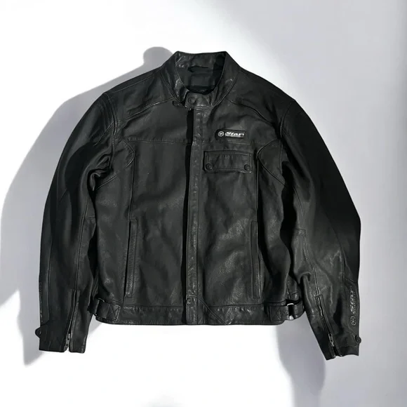 Star Yamaha Leather Motorcycle Jacket Men's X-Large w/ Liner Heavy Durable - Picture 2 of 10